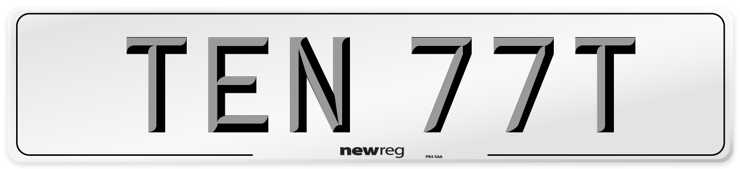 TEN 77T Number Plate from New Reg